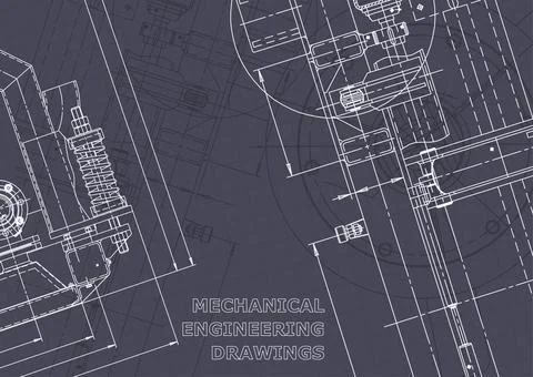 Blueprint. Vector engineering illustration. Computer aided design systems 스톡 사진