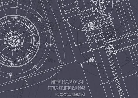Blueprint. Vector engineering illustration. Computer aided design systems Foto stock