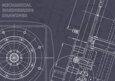 Blueprint. Vector engineering illustration. Computer aided design systems Foto stock