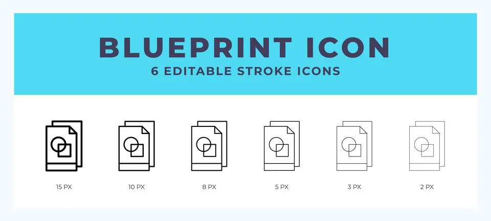 Blueprint vector icon for web and app. Editable stroke vector illustration Illustrazione stock