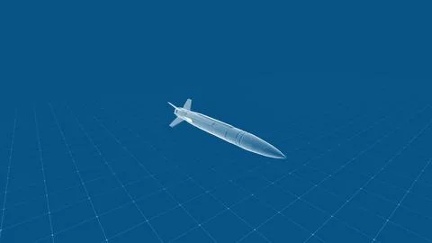 Blueprint Visualization of a Rocket Design 库存插图