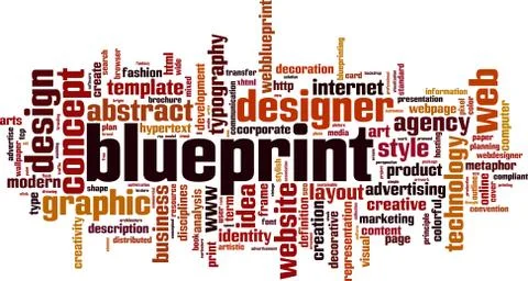 Blueprint word cloud Stock Illustration