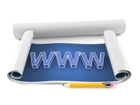 Blueprint with WWW text Stock Illustration