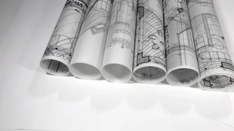 Blueprints: architectural drawings Stock Footage 94424203