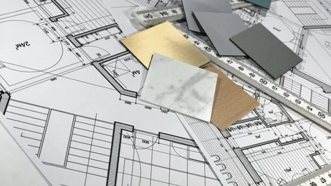 Blueprints: architectural drawings Stock Footage 94424607