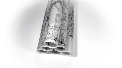 Blueprints: architectural drawings Stock Footage 94457489