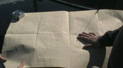 Blueprints on Car Stock Footage 279128