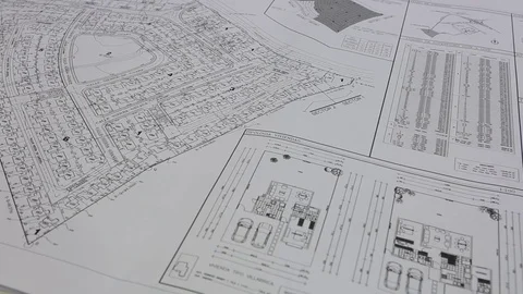 Blueprints close up Video stock 77048691