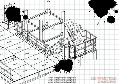 Blueprints. Engineering backgrounds. Cover. Banner Stockillustratie