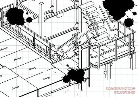 Blueprints. Engineering backgrounds. Cover. Banner Illustrazione stock