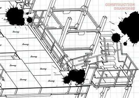 Blueprints. Engineering backgrounds. Cover. Banner Illustrazione stock