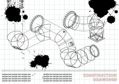 Blueprints. Engineering backgrounds. Cover. Banner Stockillustratie