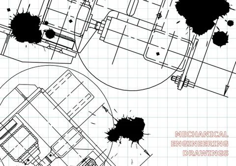 Blueprints. Engineering backgrounds. Cover. Banner Illustrazione stock