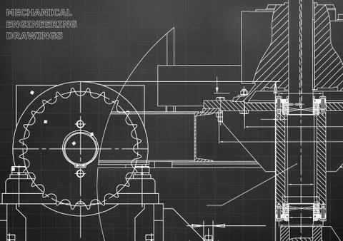 Blueprints. Engineering backgrounds. Mechanical engineering drawing イラスト素材