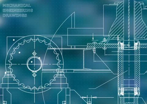 Blueprints. Engineering backgrounds. Mechanical engineering drawing イラスト素材