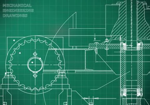 Blueprints. Engineering backgrounds. Mechanical engineering drawing イラスト素材