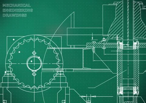 Blueprints. Engineering backgrounds. Mechanical engineering drawing イラスト素材