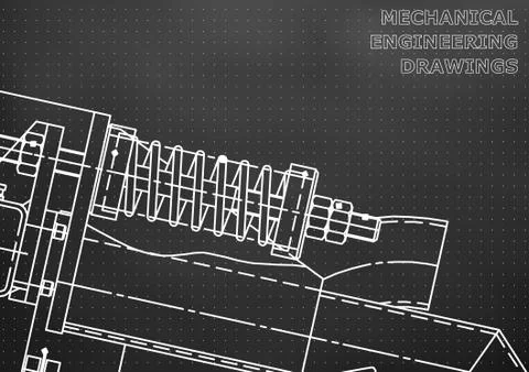 Blueprints. Engineering backgrounds. Mechanical engineering drawing Stock Illustration