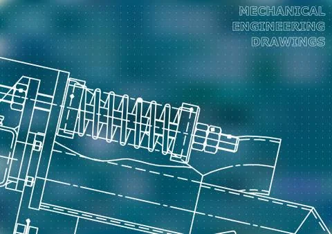 Blueprints. Engineering backgrounds. Mechanical engineering drawing Stock Illustration