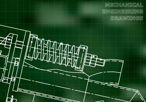 Blueprints. Engineering backgrounds. Mechanical engineering drawing Stock Illustration