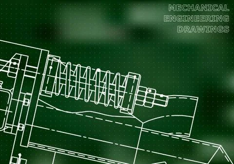 Blueprints. Engineering backgrounds. Mechanical engineering drawing Stock Illustration