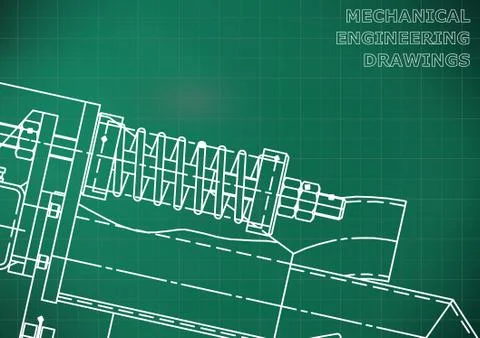 Blueprints. Engineering backgrounds. Mechanical engineering drawing Stock Illustration
