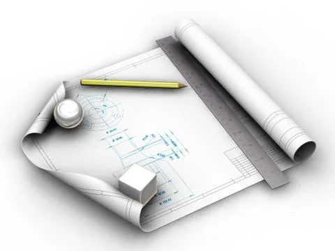 Blueprints Stock Illustration