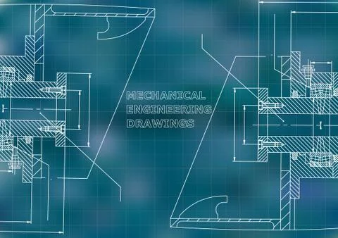Blueprints. Mechanical drawings. Engineering illustration Stock Illustration