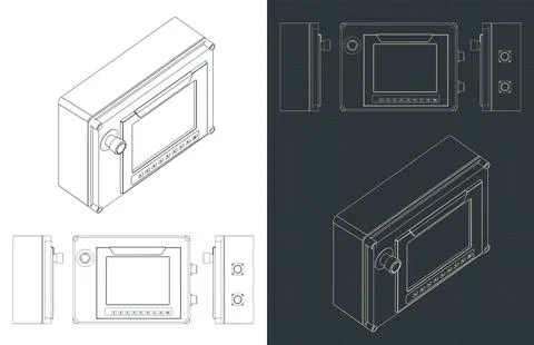 Blueprints of programmable logic controller Ilustración de archivo
