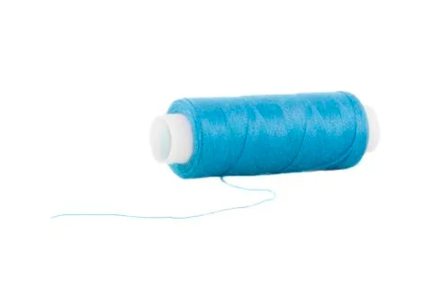 Bluer threads over the white background Stock Photos