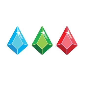 Blue,red,green precious stones vector element concept design template 스톡 일러스트