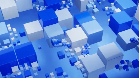 Blues cubes seamless animation Stock Footage 174737209