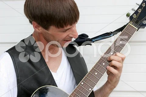Blues Guitarist Closeup