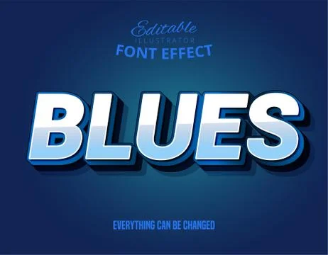 Blues text, editable text effect Stock Illustration