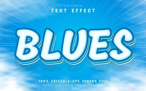 Blues text, editable text effect Stock Illustration