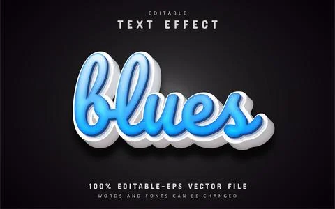 Blues text effect editable Stock Illustration
