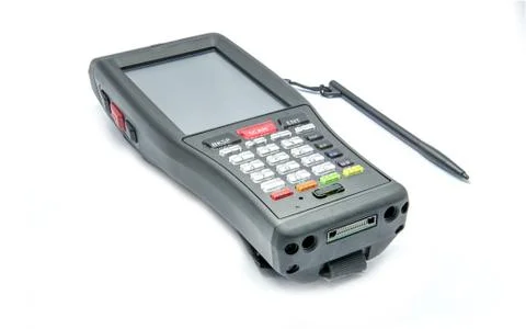 Bluetooth barcode scanner isolated on a white background for Supermarkets 스톡 사진