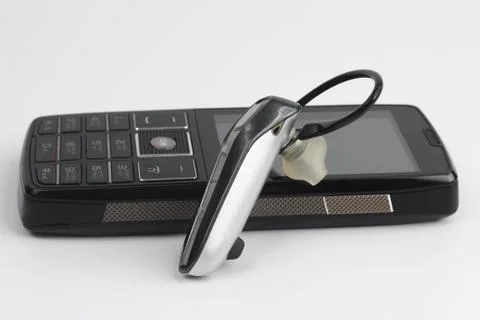 Bluetooth close up with a mobile phone Stock Photos