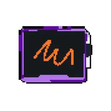 Bluetooth digital handwriting pad pixel art vector illustration 스톡 일러스트