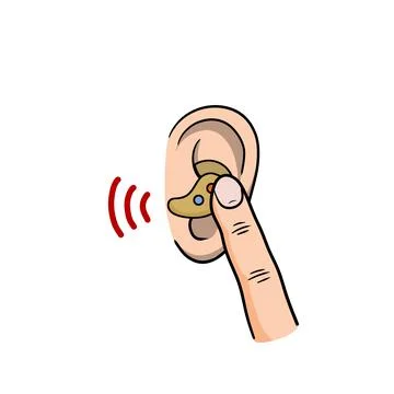 Bluetooth in ear. Mobile device for hand-free technology. Stock Illustration