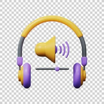 Bluetooth headphones. 3D render Stock Illustration