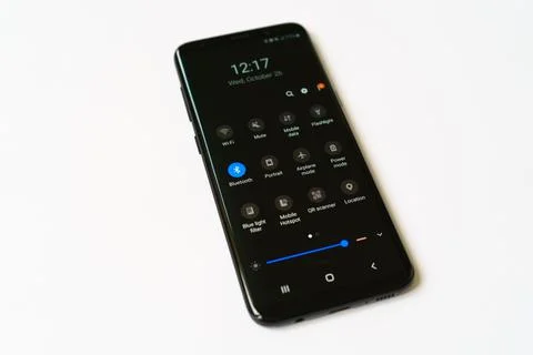 Bluetooth icon on screen smartphone Stock Photos