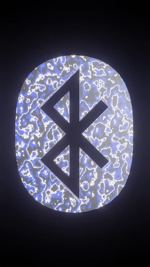 BLUETOOTH ICON SEAMLESS SPINNING ANIMATION VERTICAL W/ALPHA CHANNEL Stock Footage 125837272
