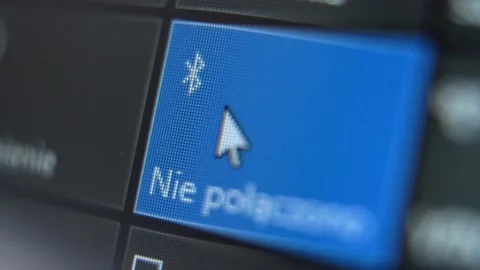 Bluetooth Icon Toggled On and Off on Computer Screen Video stock 141654620