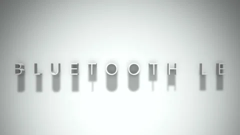 Bluetooth le 3D title animation white text on a white background Stock Footage 299748858
