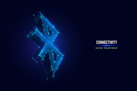 Bluetooth low poly vector illustration Stock Illustration