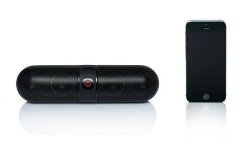 Bluetooth speaker and mobile phone Stock Photos