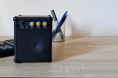 Bluetooth speaker for picking up sound. Stock Photos