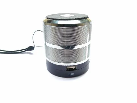 Bluetooth speaker, wireless portable speaker, speaker white background, music Foto stock
