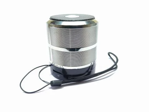 Bluetooth speaker, wireless portable speaker, speaker white background, music Foto stock